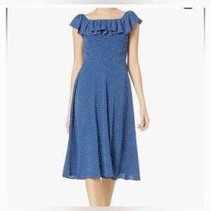 Betsey Johnson Women's Off The Shoulder Ruffled Sway Dress ,Size 2